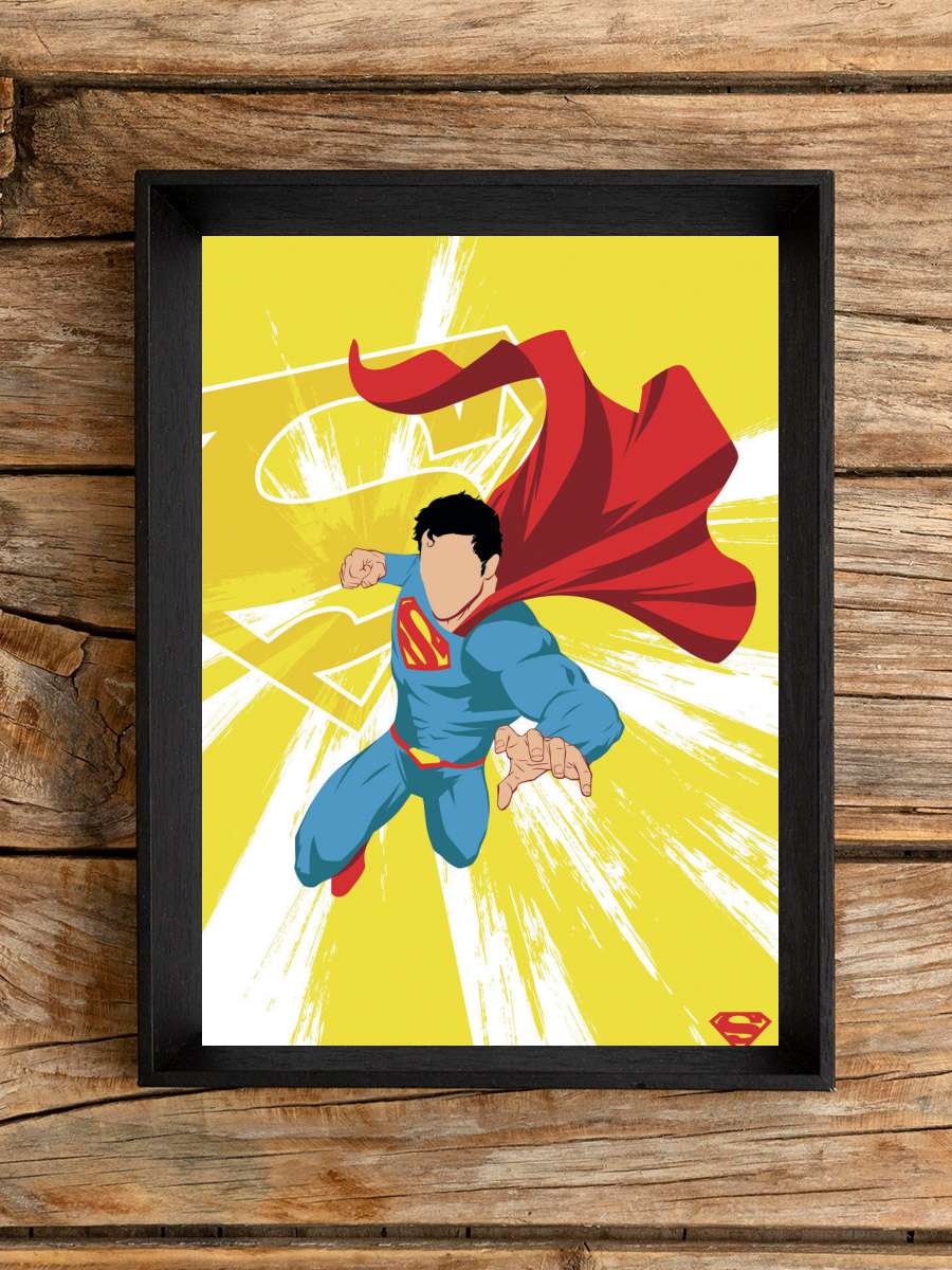 Superman - Power Yellow Çocuk Odası Tablo Siyah Çerçeveli Poster Çocuk Bebek Odası Duvar Tablo