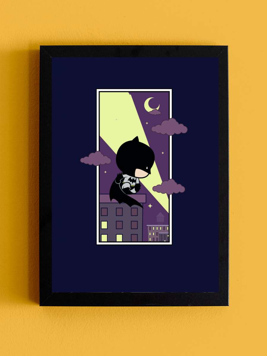 Batman - Chibi signal Çocuk Odası Tablo Siyah Çerçeveli Poster Çocuk Bebek Odası Duvar Tablo