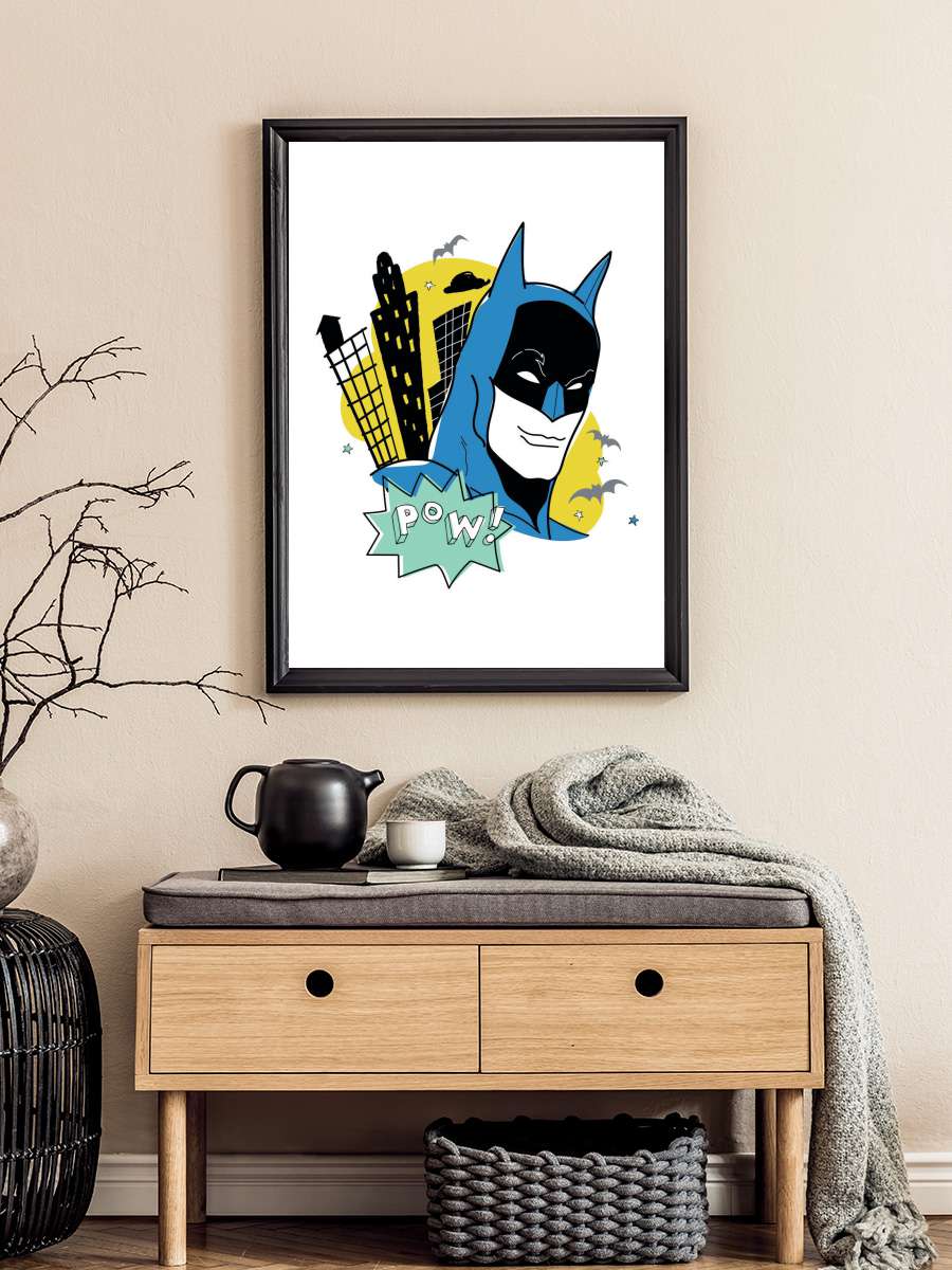 Batman - Sketch art Çocuk Odası Tablo Siyah Çerçeveli Poster Çocuk Bebek Odası Duvar Tablo