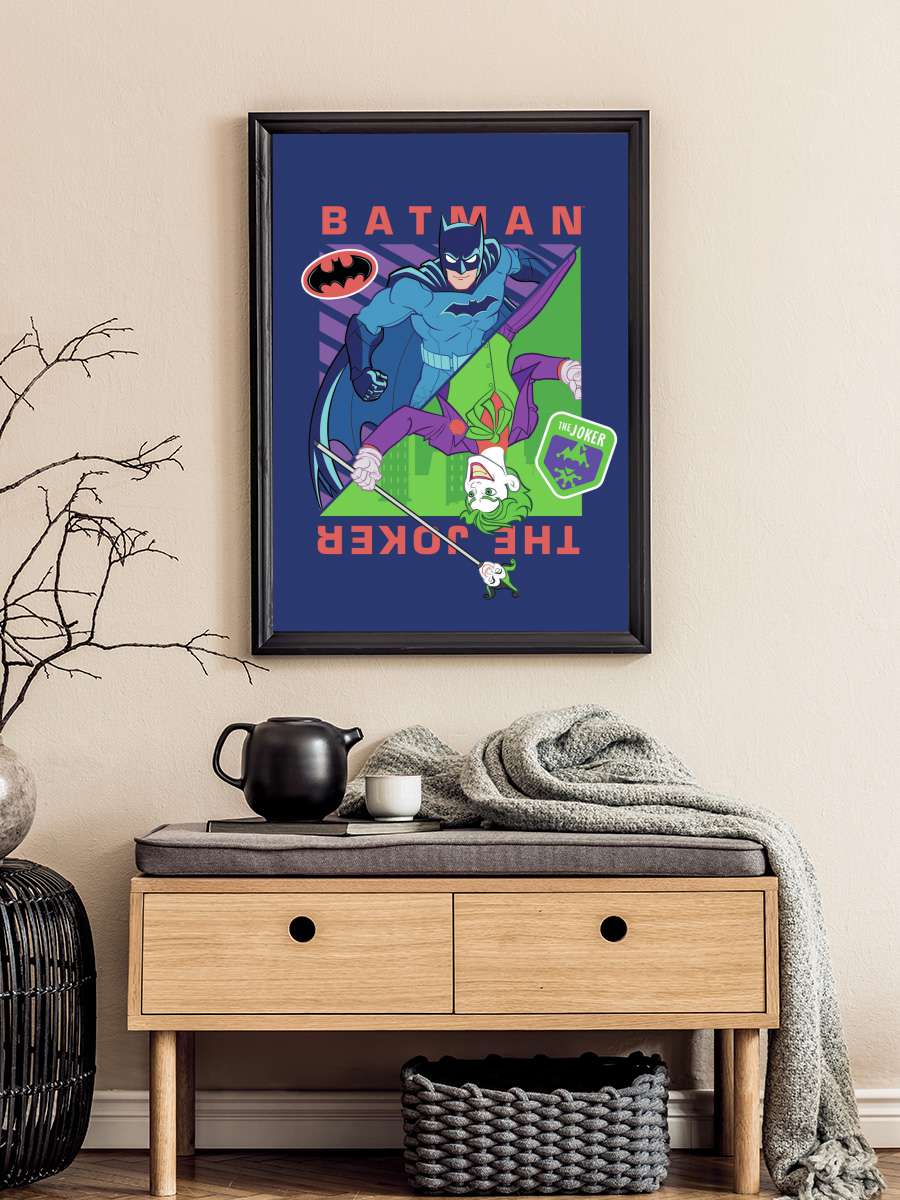 Batman vs Joker Çocuk Odası Tablo Siyah Çerçeveli Poster Çocuk Bebek Odası Duvar Tablo