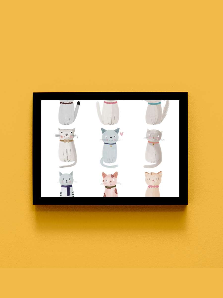 Judith Loske - Cat Family Çocuk Odası Tablo Siyah Çerçeveli Poster Çocuk Bebek Odası Duvar Tablo