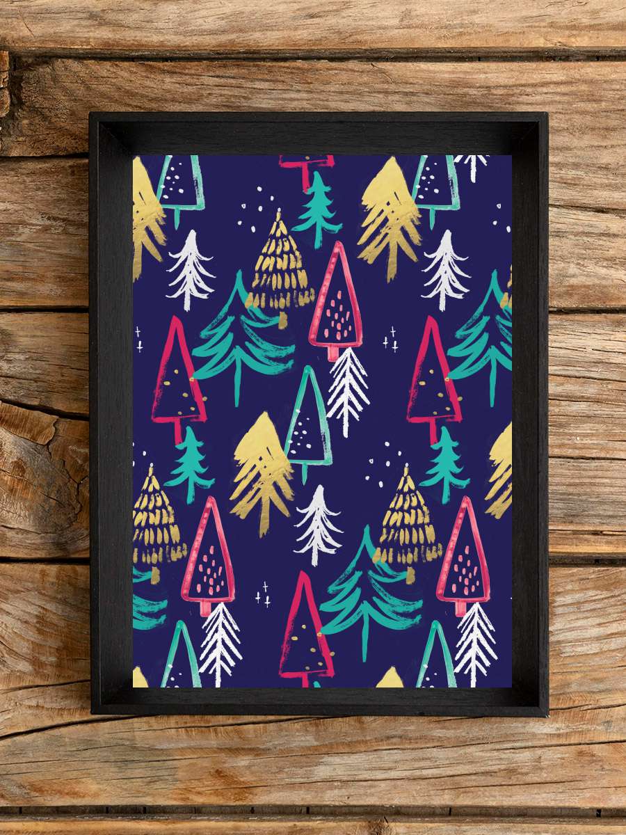 Christmas pattern Çocuk Odası Tablo Siyah Çerçeveli Poster Çocuk Bebek Odası Duvar Tablo