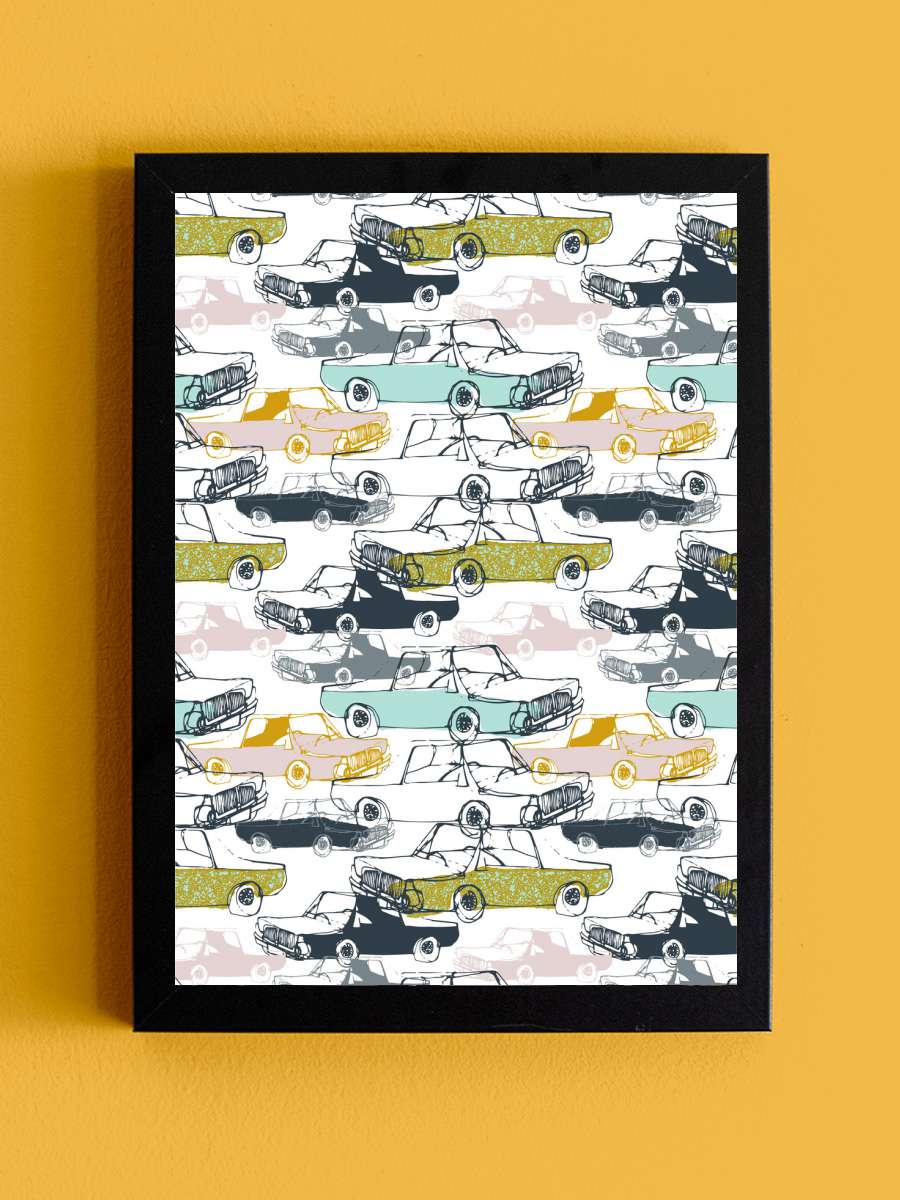 Lisa Dolson - Cool Cars -… Pattern Çocuk Odası Tablo Siyah Çerçeveli Poster Çocuk Bebek Odası Duvar Tablo