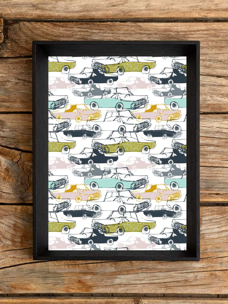 Lisa Dolson - Cool Cars -… Pattern Çocuk Odası Tablo Siyah Çerçeveli Poster Çocuk Bebek Odası Duvar Tablo