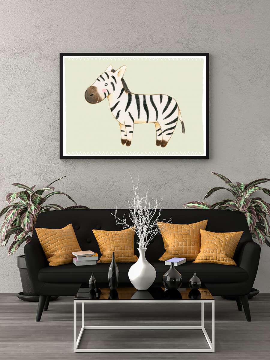 Judith Loske - Zebra Çocuk Odası Tablo Siyah Çerçeveli Poster Çocuk Bebek Odası Duvar Tablo