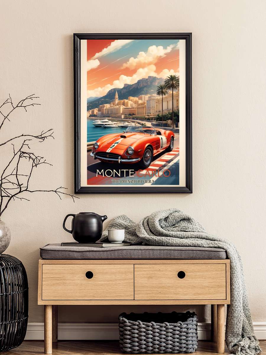 Monte Carlo Motorsport Magic:… Magic: Vintage Racing Art Araba Tablo Siyah Çerçeveli Araba Poster Duvar Tablo