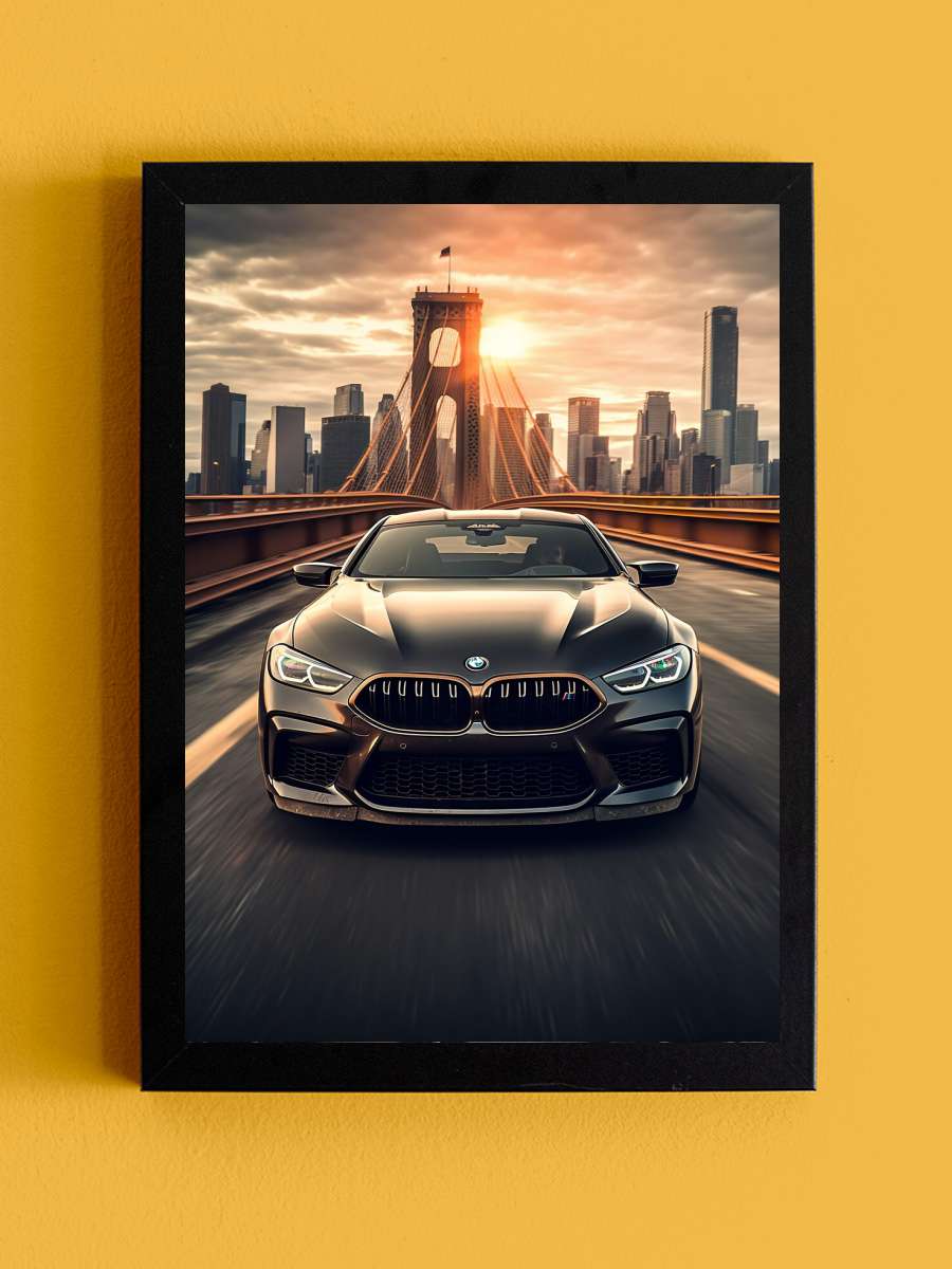 Bmw M8 Car  Araba Tablo Siyah Çerçeveli Araba Poster Duvar Tablo