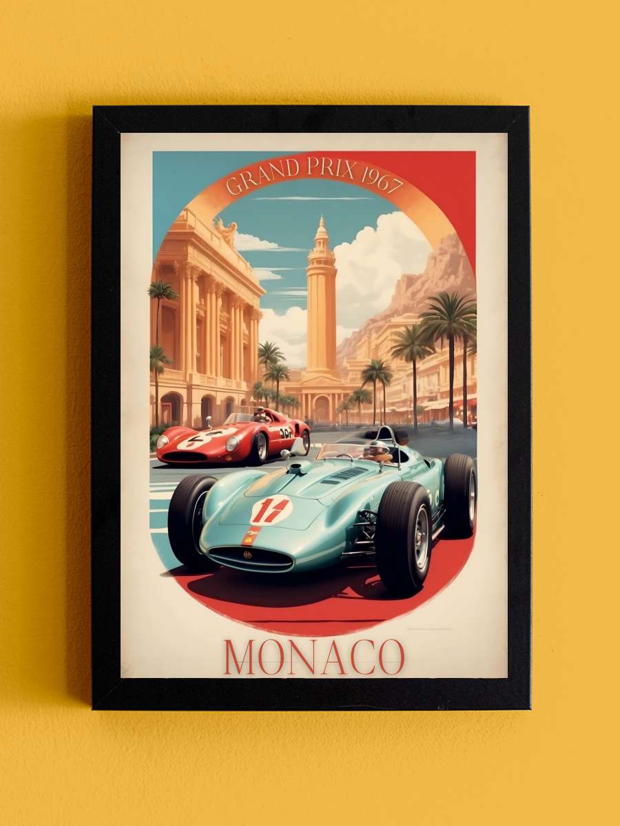 Monaco Motorsport Majesty:… Majesty: Vintage Racing Poster Araba Tablo Siyah Çerçeveli Araba Poster Duvar Tablo