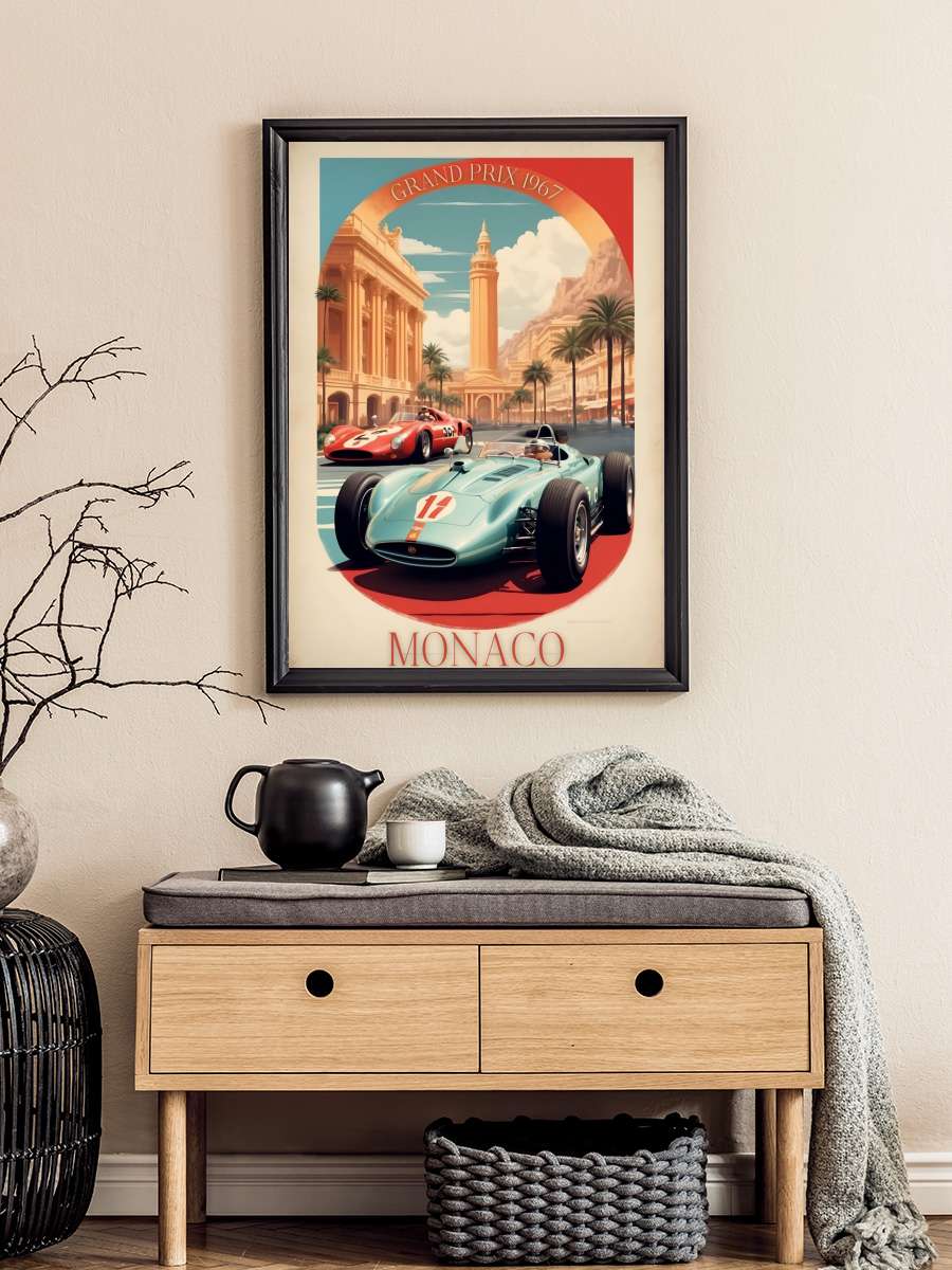 Monaco Motorsport Majesty:… Majesty: Vintage Racing Poster Araba Tablo Siyah Çerçeveli Araba Poster Duvar Tablo