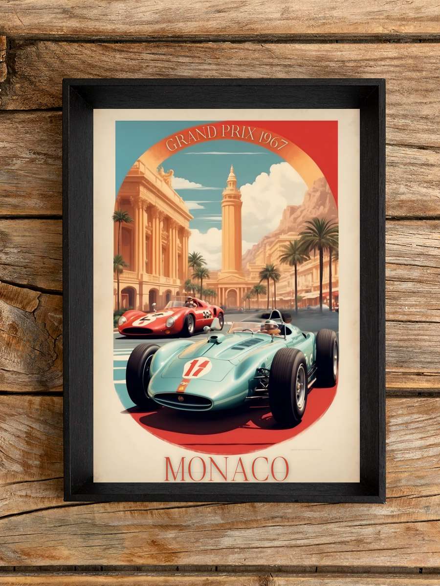 Monaco Motorsport Majesty:… Majesty: Vintage Racing Poster Araba Tablo Siyah Çerçeveli Araba Poster Duvar Tablo