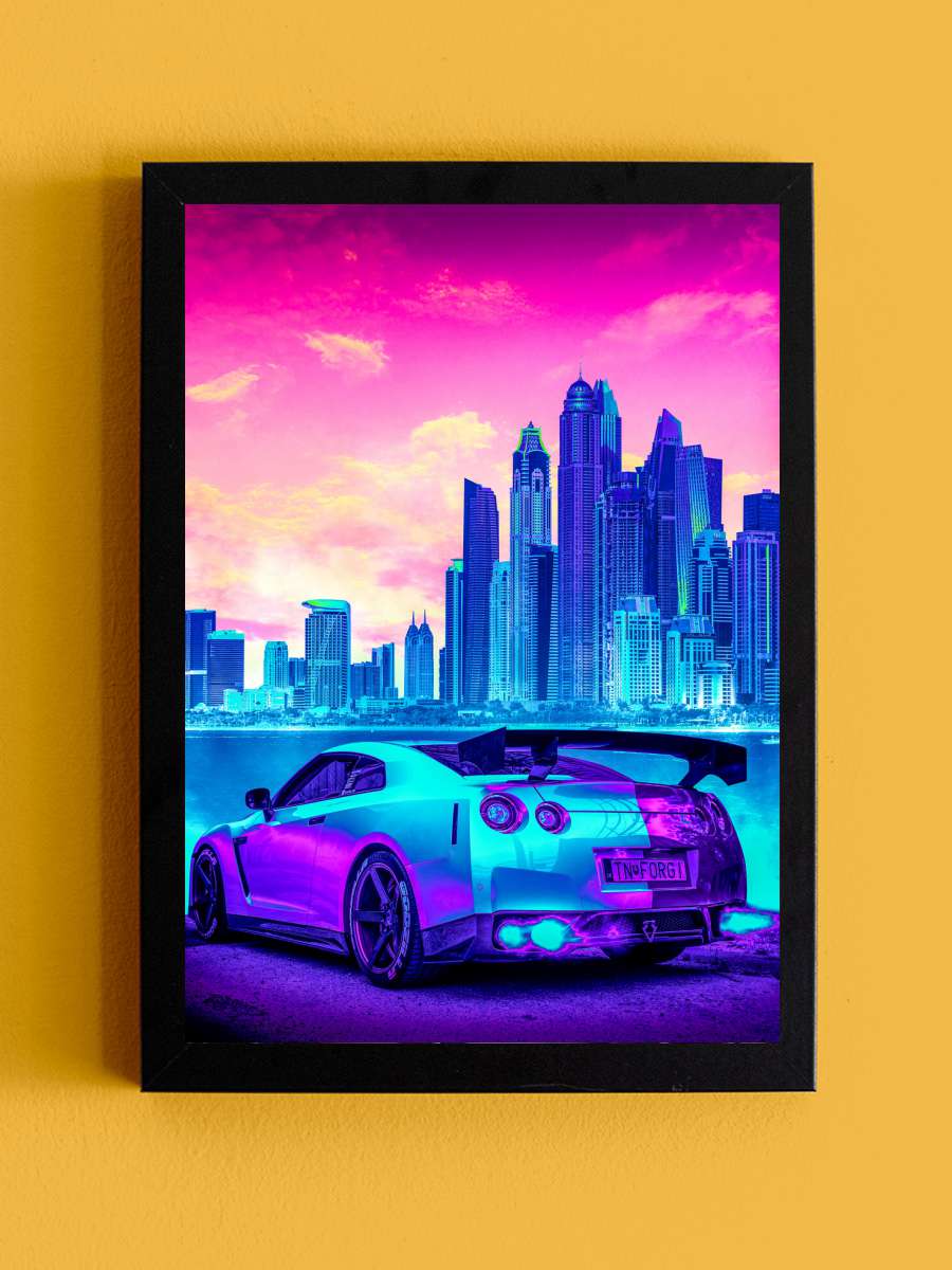 Nissan GT-R Araba Tablo Siyah Çerçeveli Araba Poster Duvar Tablo