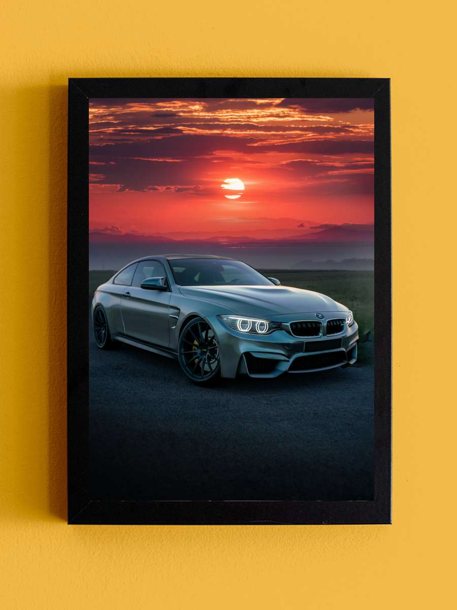 Car Auto in Sunset Araba Tablo Siyah Çerçeveli Araba Poster Duvar Tablo