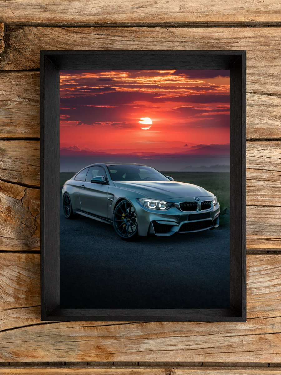 Car Auto in Sunset Araba Tablo Siyah Çerçeveli Araba Poster Duvar Tablo