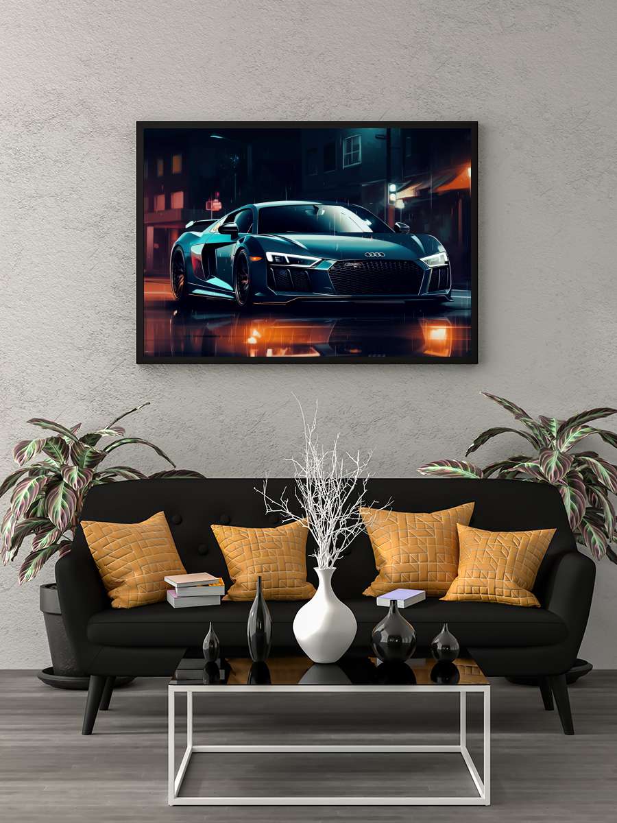 Black sportcar Araba Tablo Siyah Çerçeveli Araba Poster Duvar Tablo