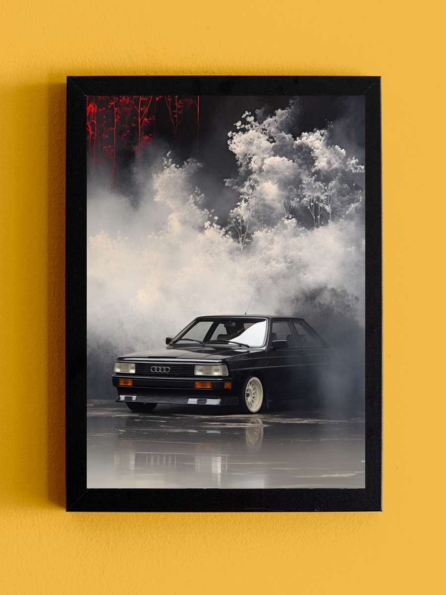 Audi in the Fog Araba Tablo Siyah Çerçeveli Araba Poster Duvar Tablo