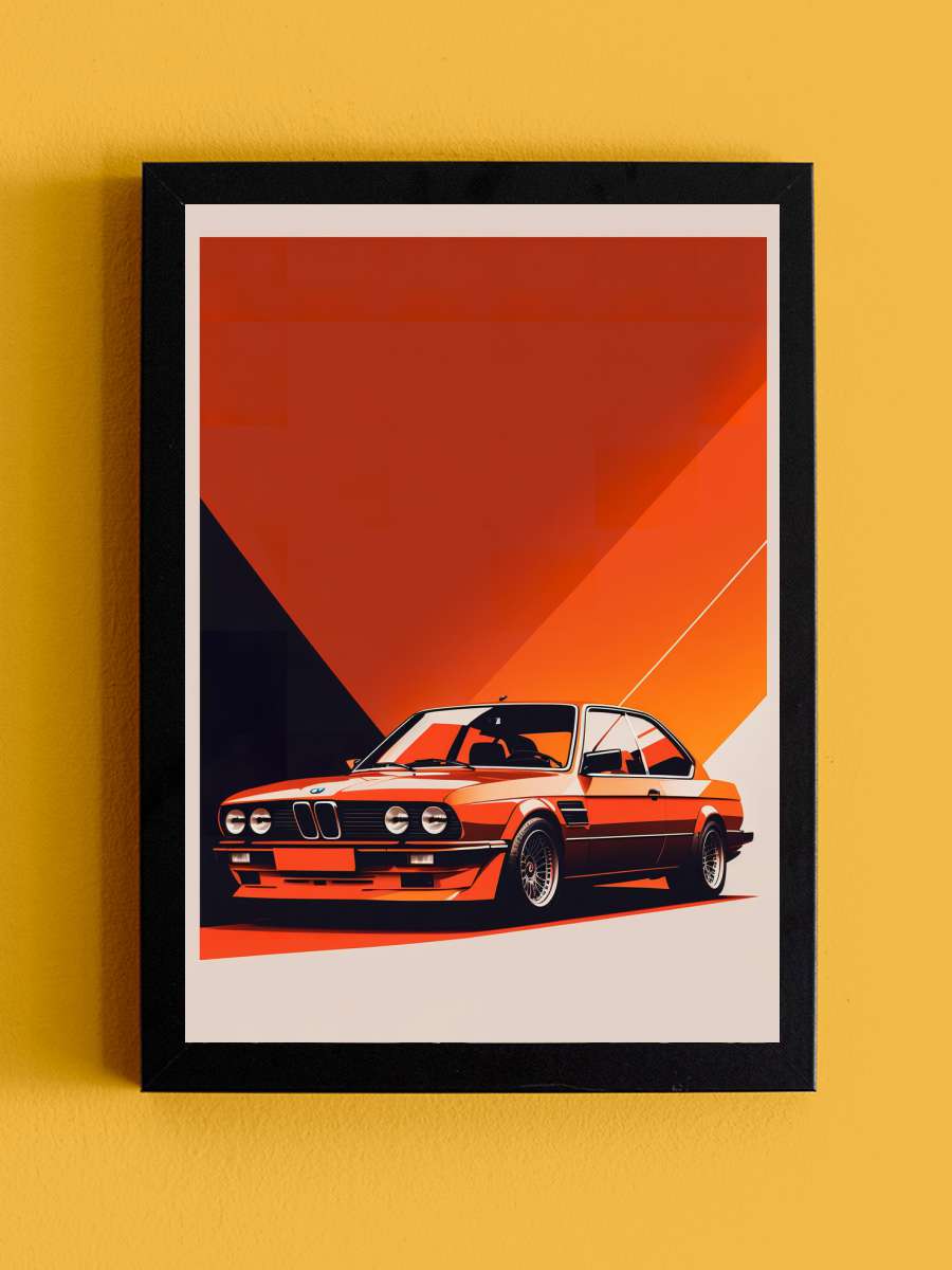 E36 Retro Car Vintage  Araba Tablo Siyah Çerçeveli Araba Poster Duvar Tablo