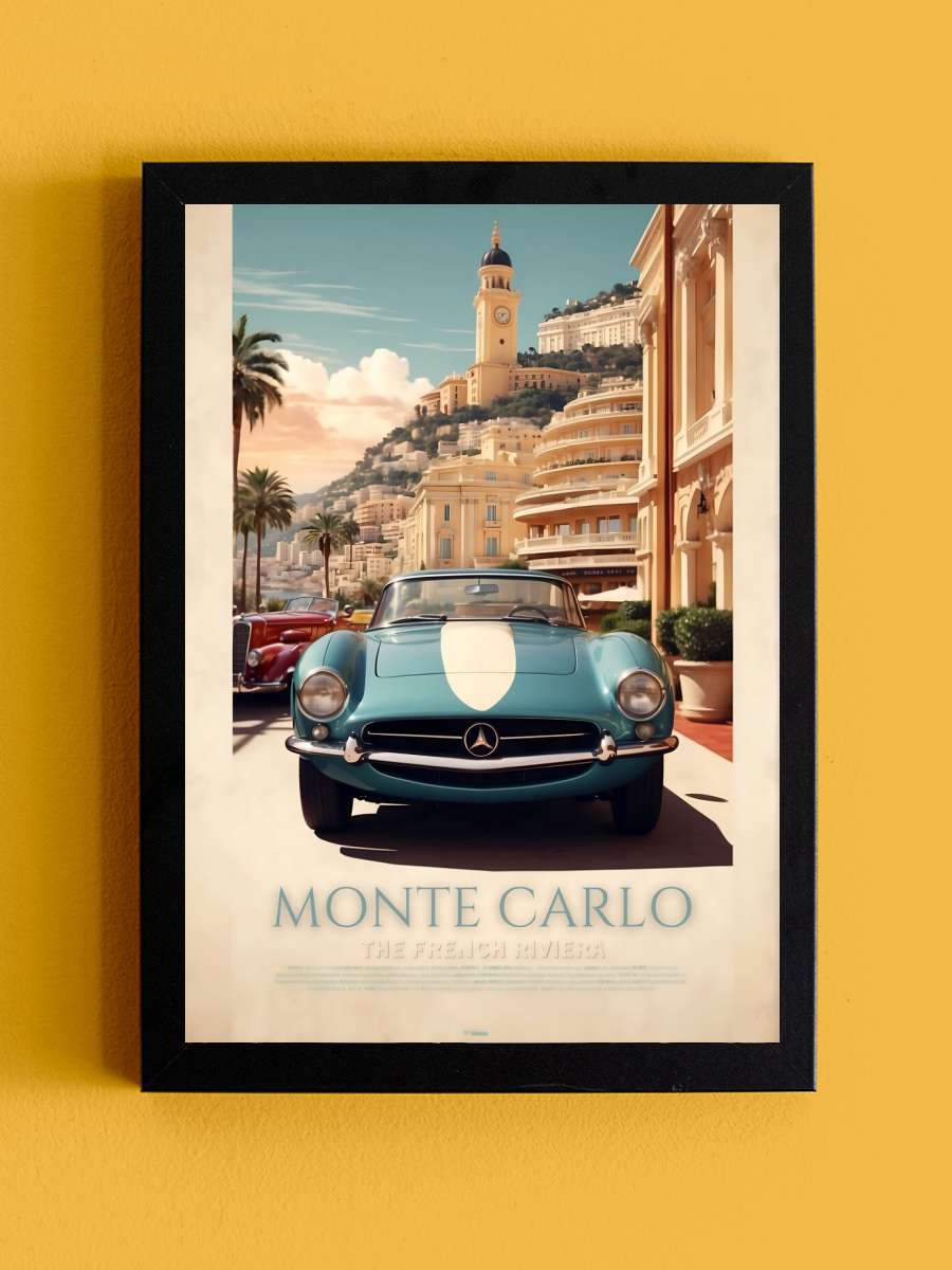 Classic Monte Carlo Elegance:… Elegance: Vintage Art Print Araba Tablo Siyah Çerçeveli Araba Poster Duvar Tablo