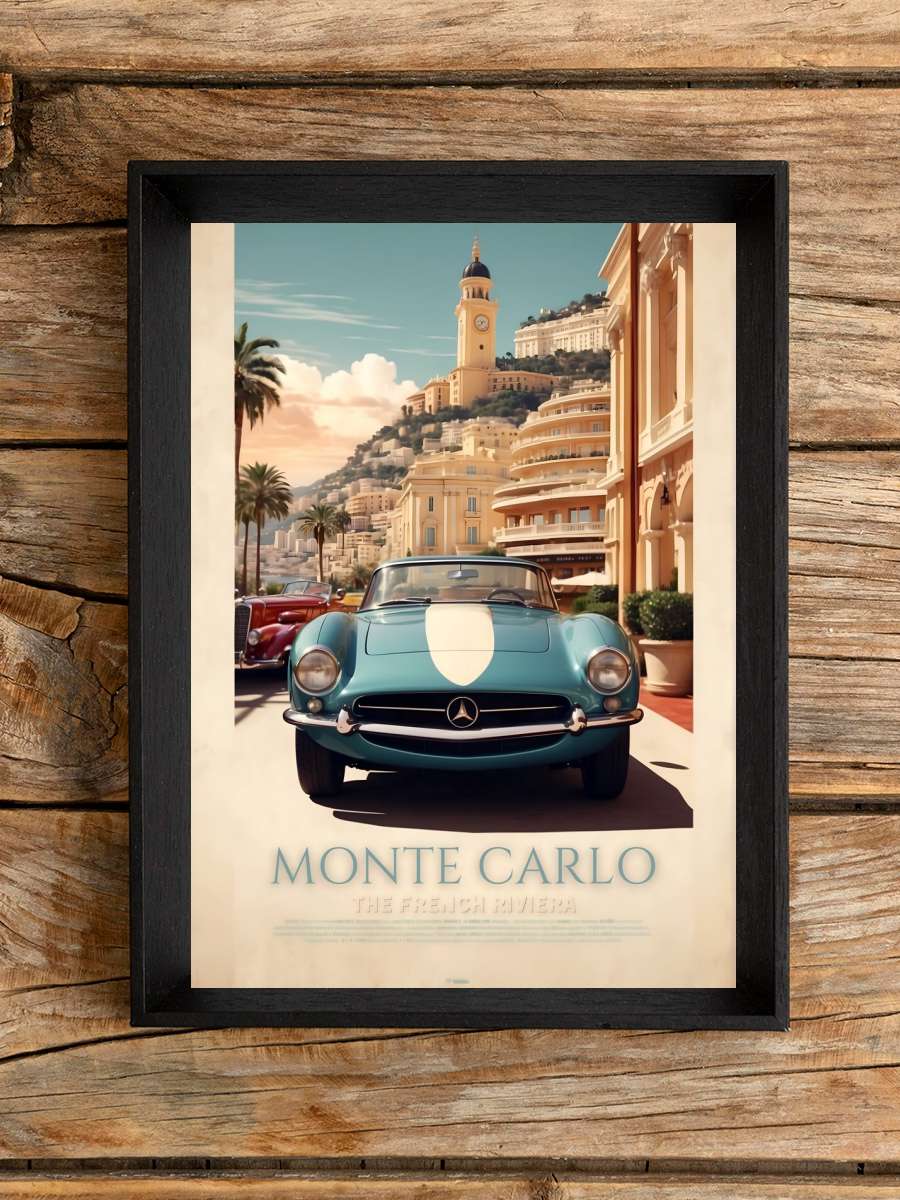 Classic Monte Carlo Elegance:… Elegance: Vintage Art Print Araba Tablo Siyah Çerçeveli Araba Poster Duvar Tablo