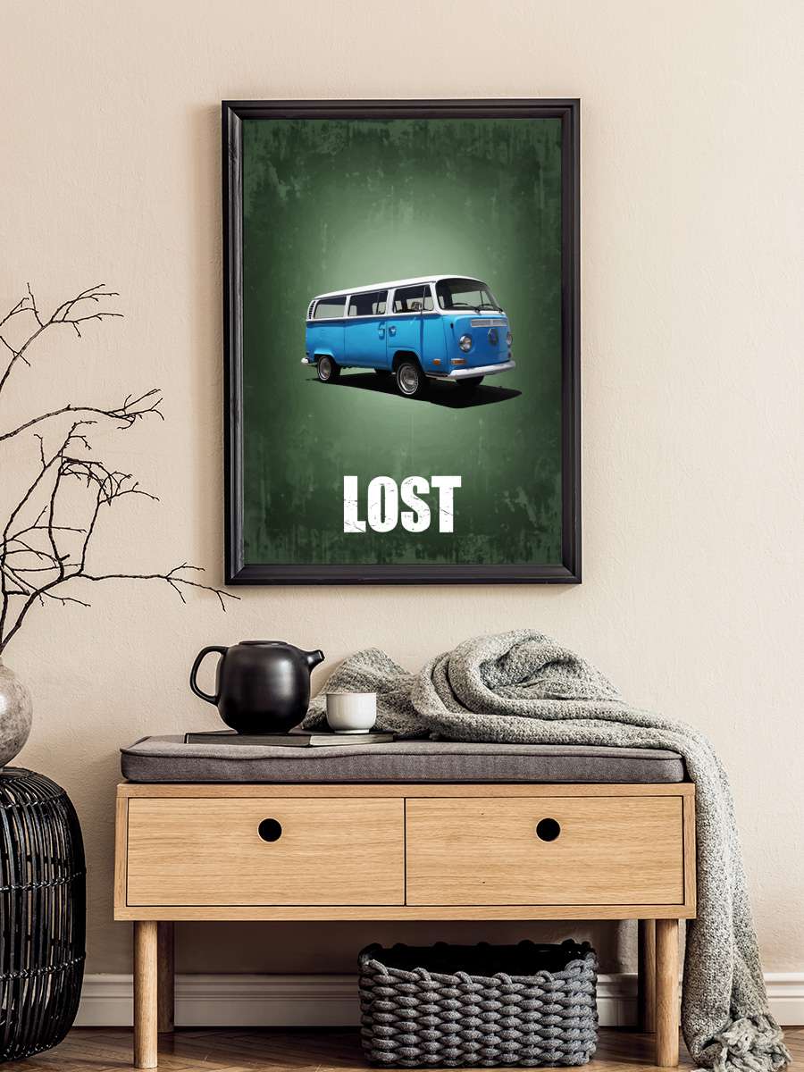 Lost Island 7 Araba Tablo Siyah Çerçeveli Araba Poster Duvar Tablo