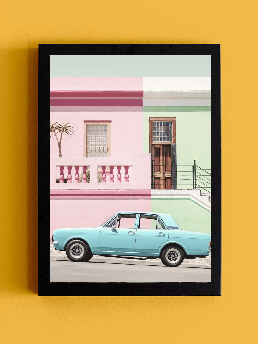 Pastel Vintage Car Araba Tablo Siyah Çerçeveli Araba Poster Duvar Tablo