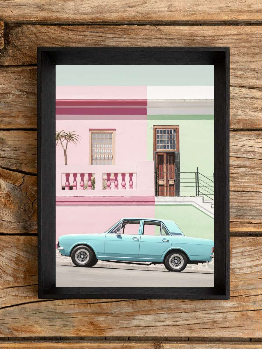 Pastel Vintage Car Araba Tablo Siyah Çerçeveli Araba Poster Duvar Tablo