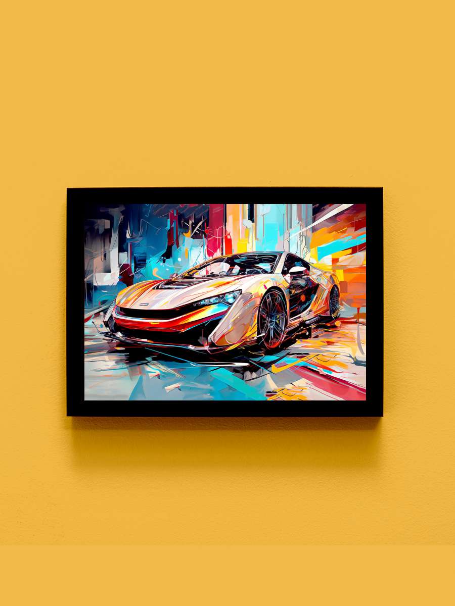 Abstract car painting, wall art… art & cheap Poster decor… Araba Tablo Siyah Çerçeveli Araba Poster Duvar Tablo