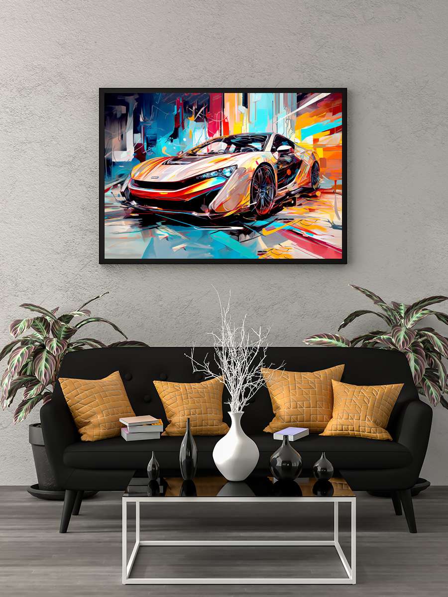 Abstract car painting, wall art… art & cheap Poster decor… Araba Tablo Siyah Çerçeveli Araba Poster Duvar Tablo