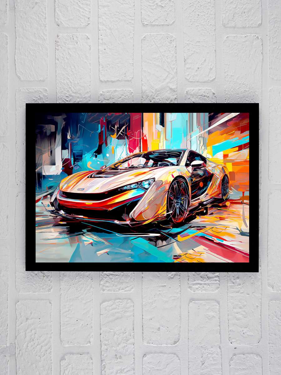 Abstract car painting, wall art… art & cheap Poster decor… Araba Tablo Siyah Çerçeveli Araba Poster Duvar Tablo