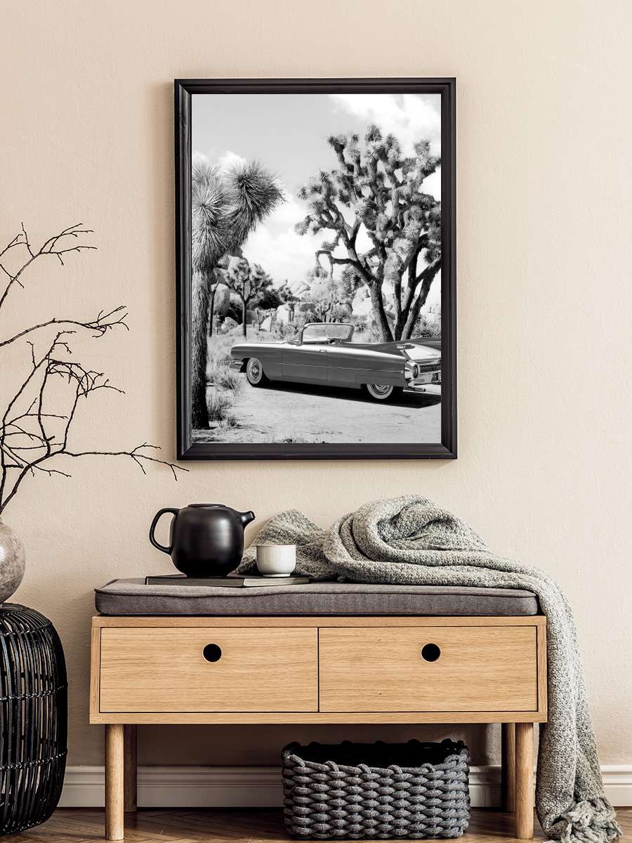 Vintage Road Trip - Black &… & White Araba Tablo Siyah Çerçeveli Araba Poster Duvar Tablo