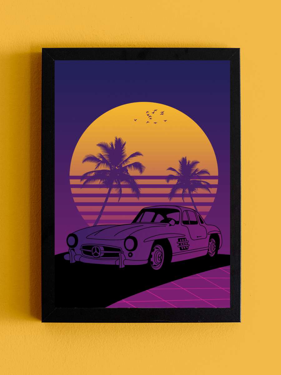 Retro Car Classic  Araba Tablo Siyah Çerçeveli Araba Poster Duvar Tablo