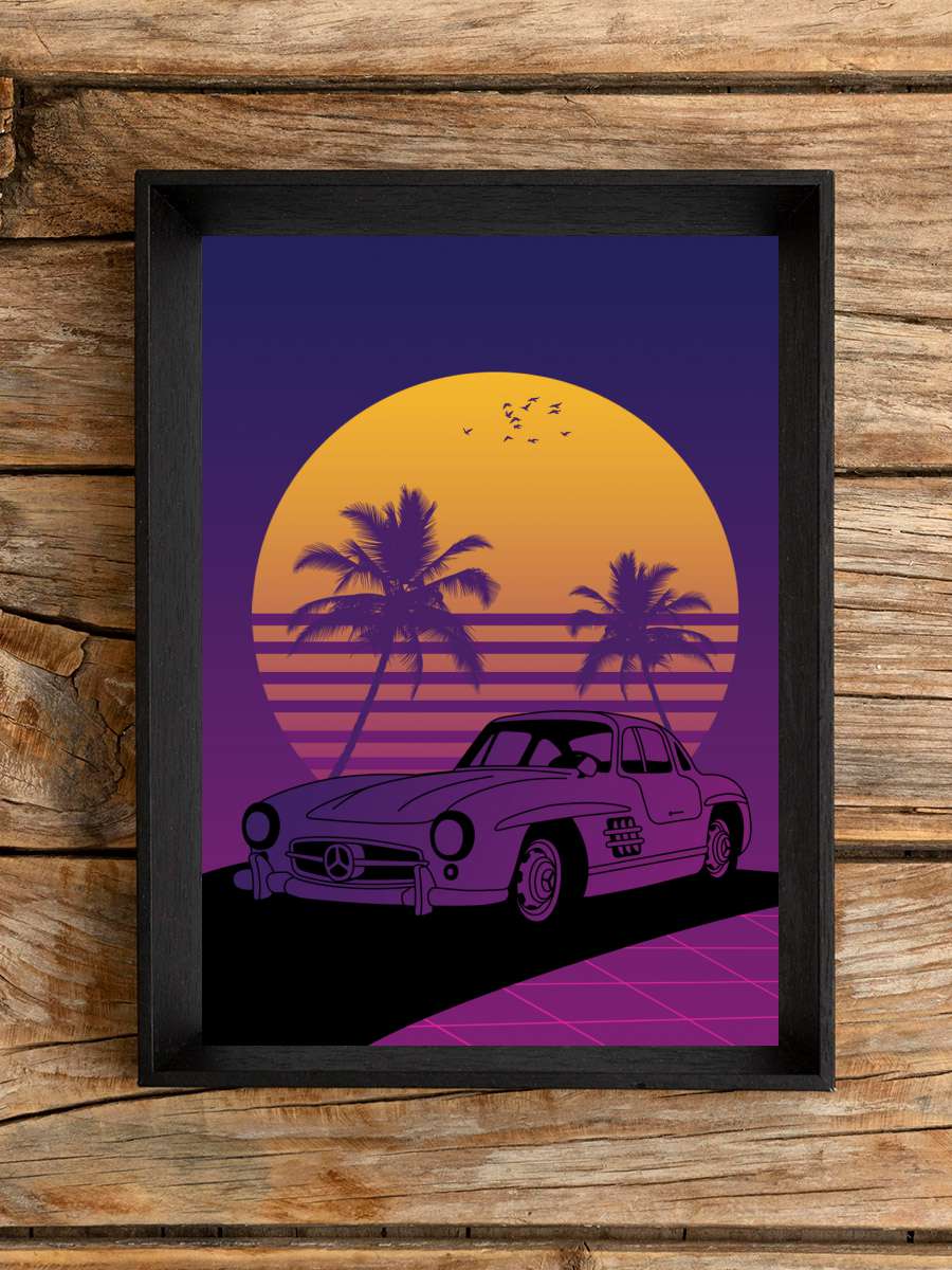 Retro Car Classic  Araba Tablo Siyah Çerçeveli Araba Poster Duvar Tablo