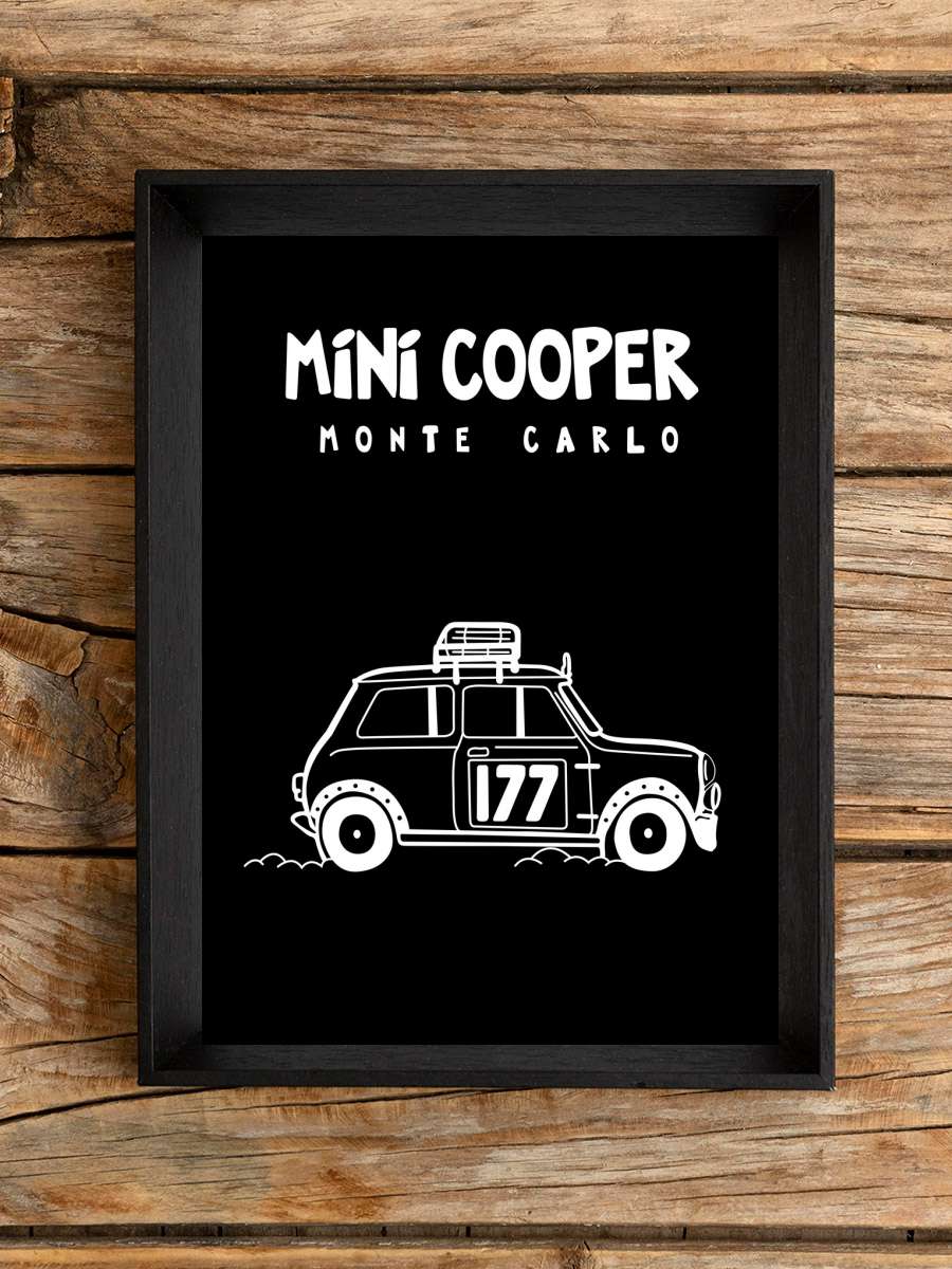 Mini Cooper Araba Tablo Siyah Çerçeveli Araba Poster Duvar Tablo