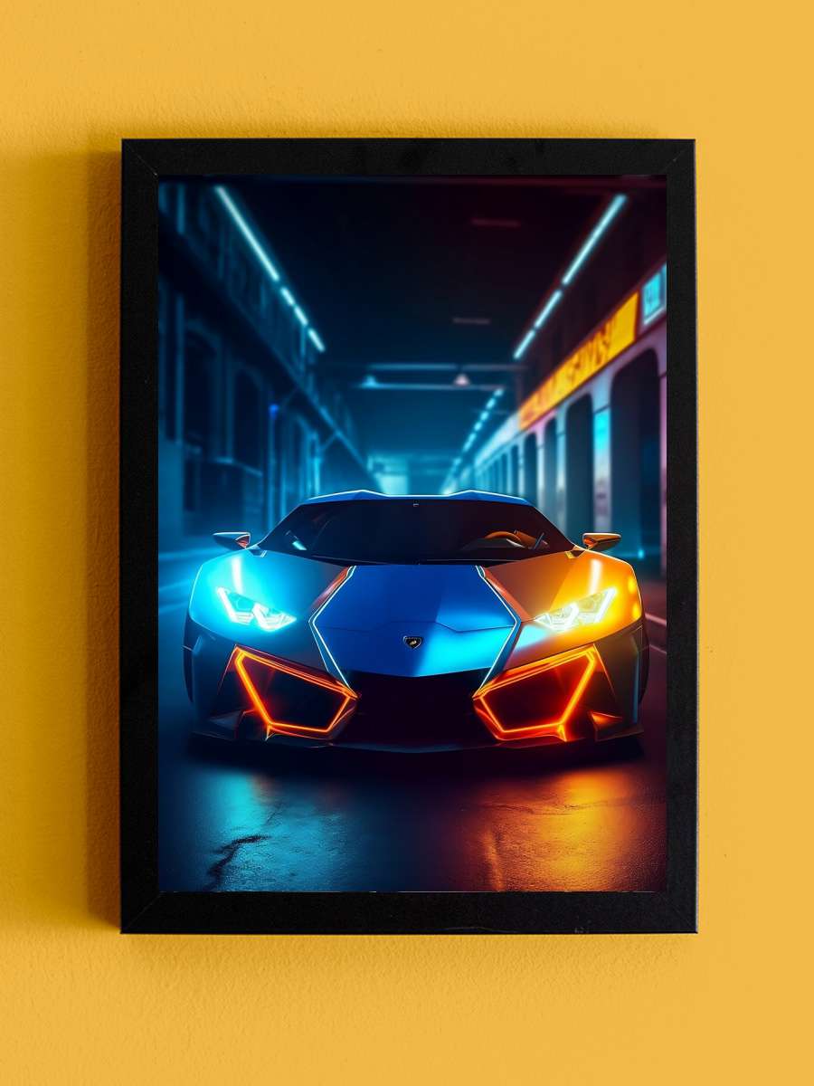 Futuristic car Araba Tablo Siyah Çerçeveli Araba Poster Duvar Tablo