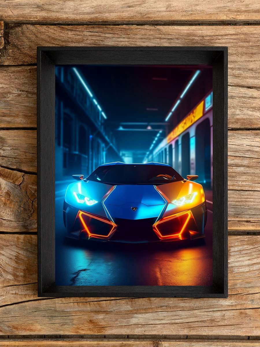 Futuristic car Araba Tablo Siyah Çerçeveli Araba Poster Duvar Tablo