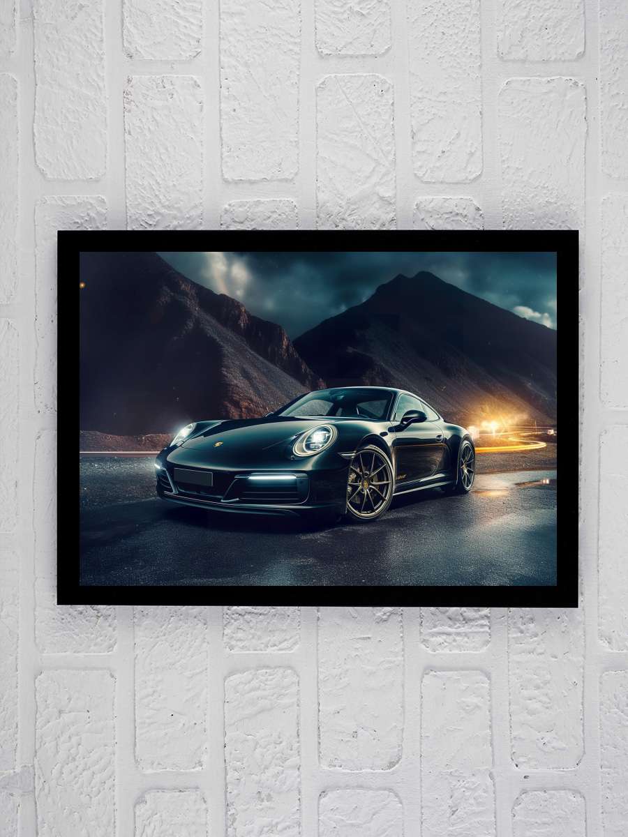 Porsche 911 Dark Mountain Race Araba Tablo Siyah Çerçeveli Araba Poster Duvar Tablo