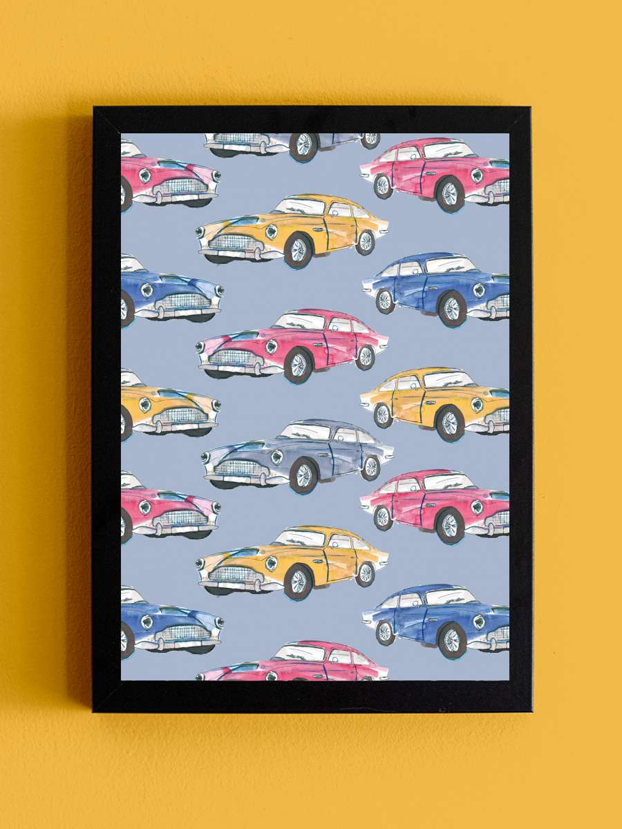 Vintage cars Araba Tablo Siyah Çerçeveli Araba Poster Duvar Tablo