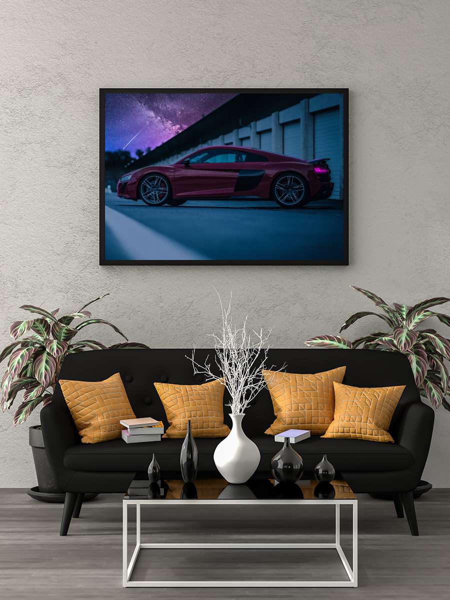 Car Sportcar Auto Sportwagen in… in Space Nightsky Araba Tablo Siyah Çerçeveli Araba Poster Duvar Tablo