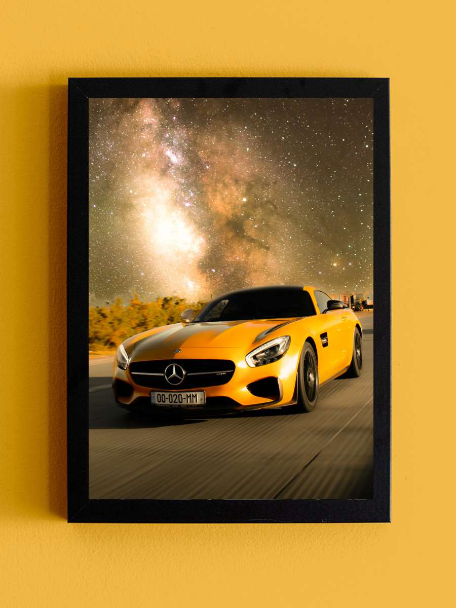 Car Sportcar Auto Sportwagen in… in Space Nightsky Araba Tablo Siyah Çerçeveli Araba Poster Duvar Tablo