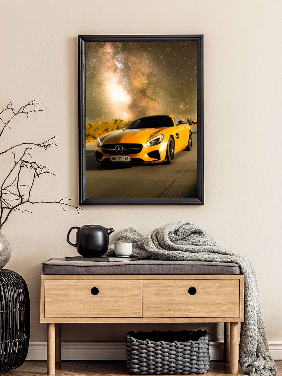 Car Sportcar Auto Sportwagen in… in Space Nightsky Araba Tablo Siyah Çerçeveli Araba Poster Duvar Tablo