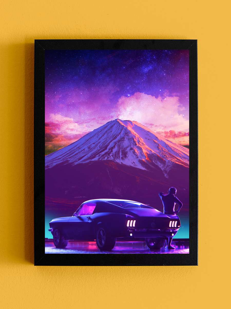 Ford mustang  Araba Tablo Siyah Çerçeveli Araba Poster Duvar Tablo