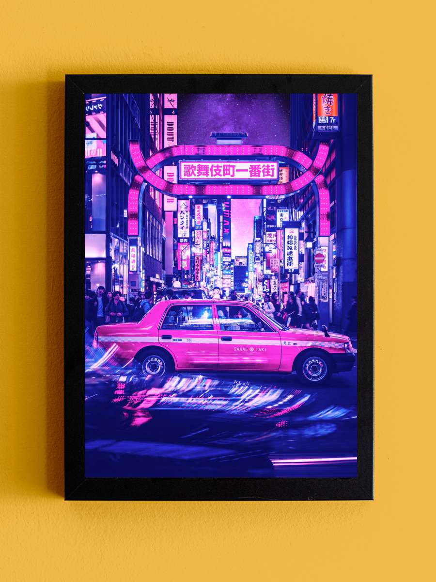 taxis in japan Araba Tablo Siyah Çerçeveli Araba Poster Duvar Tablo