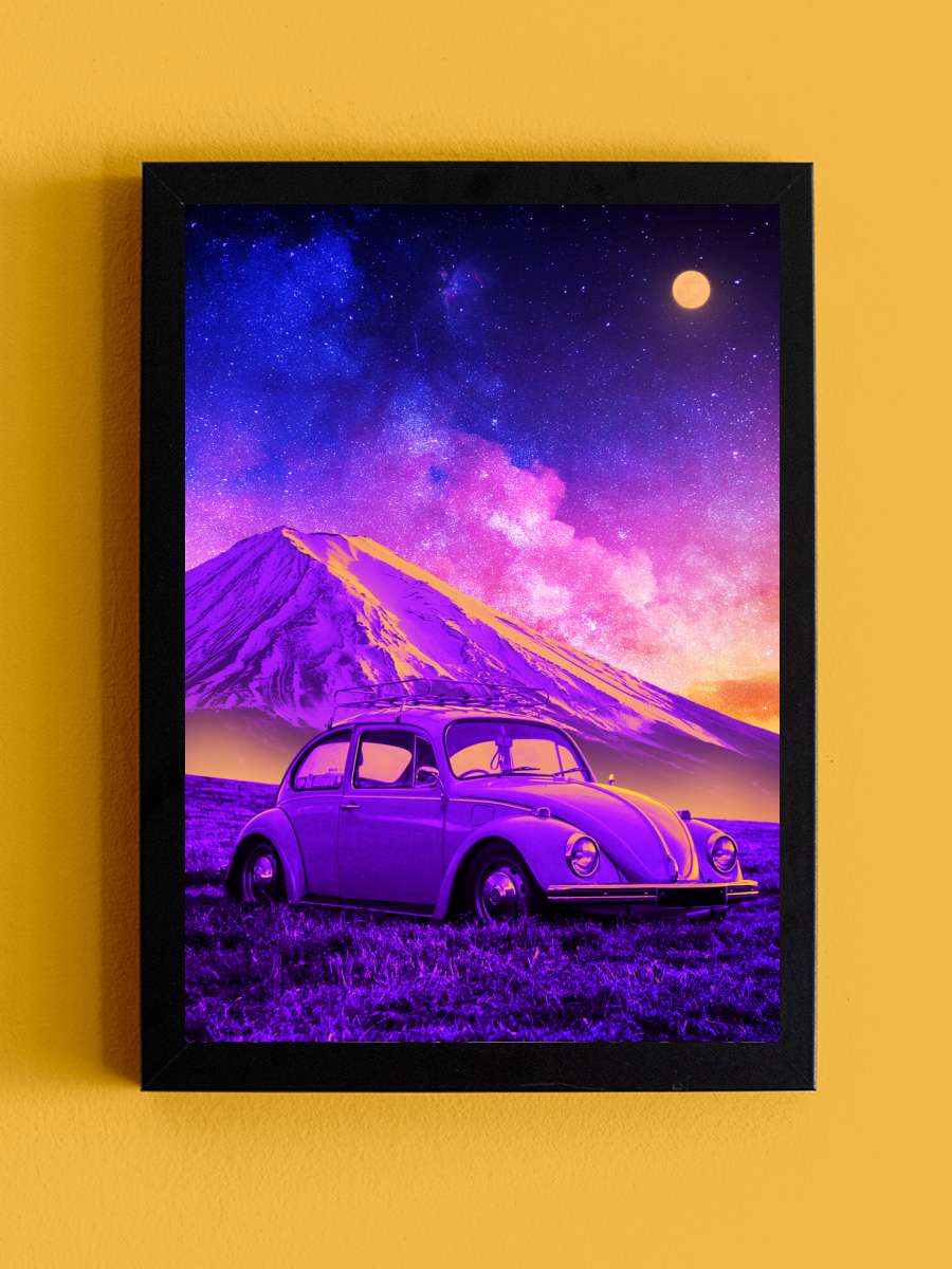 volkswagen beetle 1960 Araba Tablo Siyah Çerçeveli Araba Poster Duvar Tablo