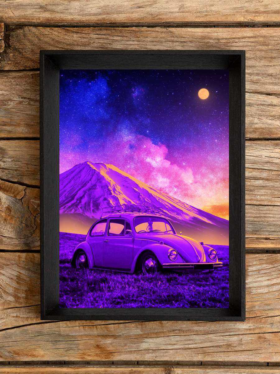 volkswagen beetle 1960 Araba Tablo Siyah Çerçeveli Araba Poster Duvar Tablo