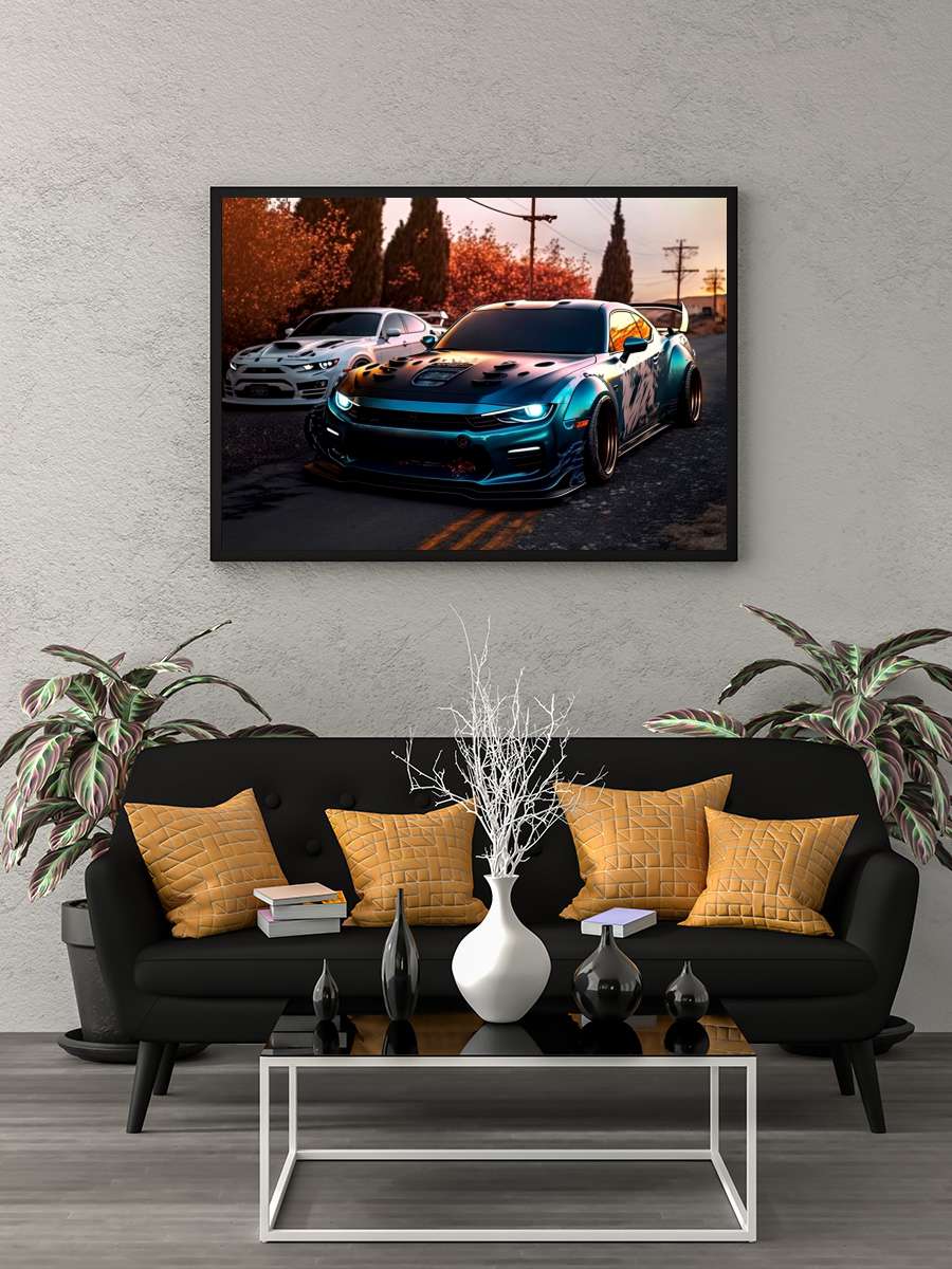 Sportcar Araba Tablo Siyah Çerçeveli Araba Poster Duvar Tablo