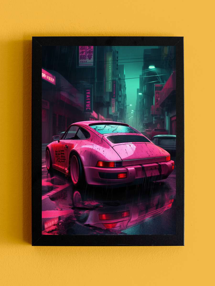 Pink Car Araba Tablo Siyah Çerçeveli Araba Poster Duvar Tablo