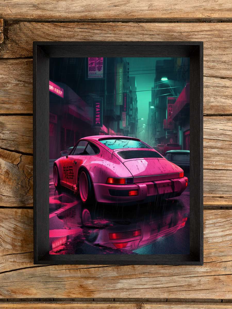 Pink Car Araba Tablo Siyah Çerçeveli Araba Poster Duvar Tablo