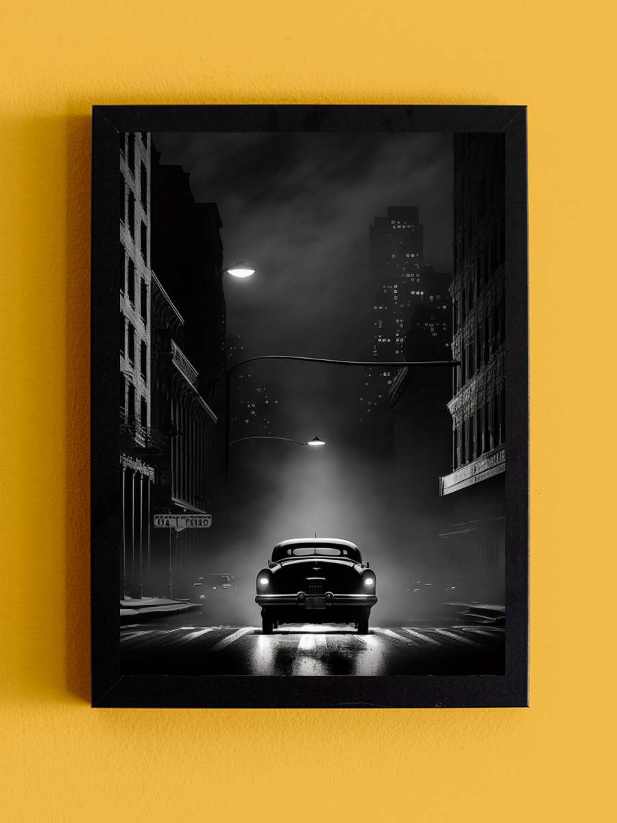 Retro Noir Vintage Black &… & White Car Araba Tablo Siyah Çerçeveli Araba Poster Duvar Tablo