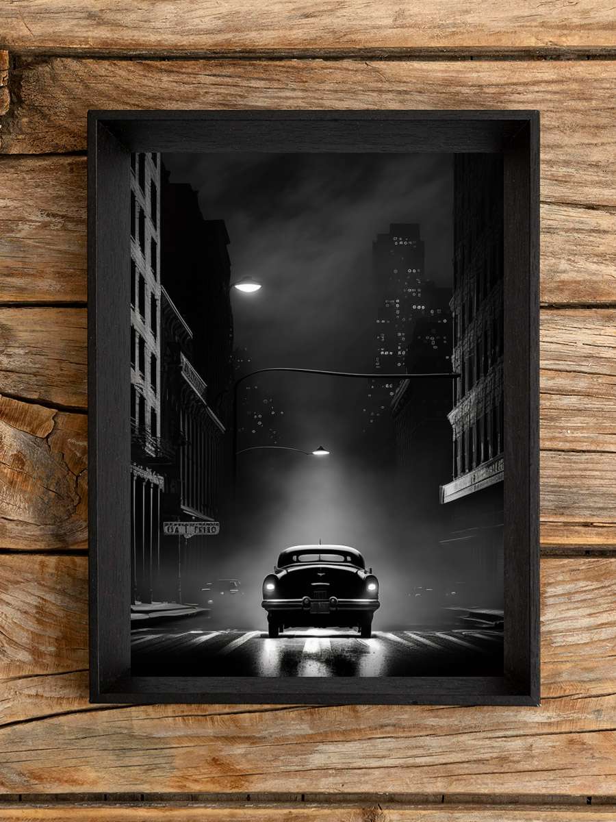 Retro Noir Vintage Black &… & White Car Araba Tablo Siyah Çerçeveli Araba Poster Duvar Tablo