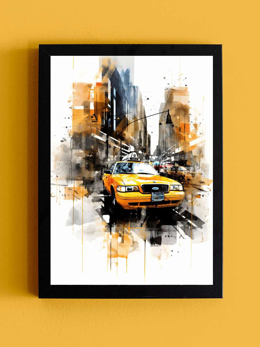 Taxi - New York City Araba Tablo Siyah Çerçeveli Araba Poster Duvar Tablo