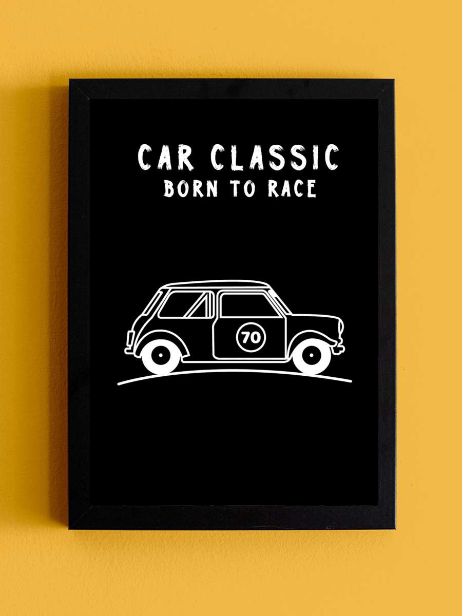 Car Classic Araba Tablo Siyah Çerçeveli Araba Poster Duvar Tablo